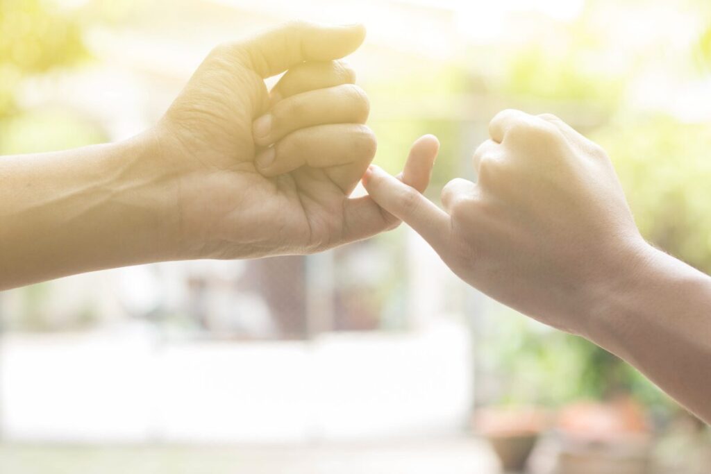 マッチングアプリ　二回目デートに進む可能性を高める方法
二回目デートの約束
指切りの写真