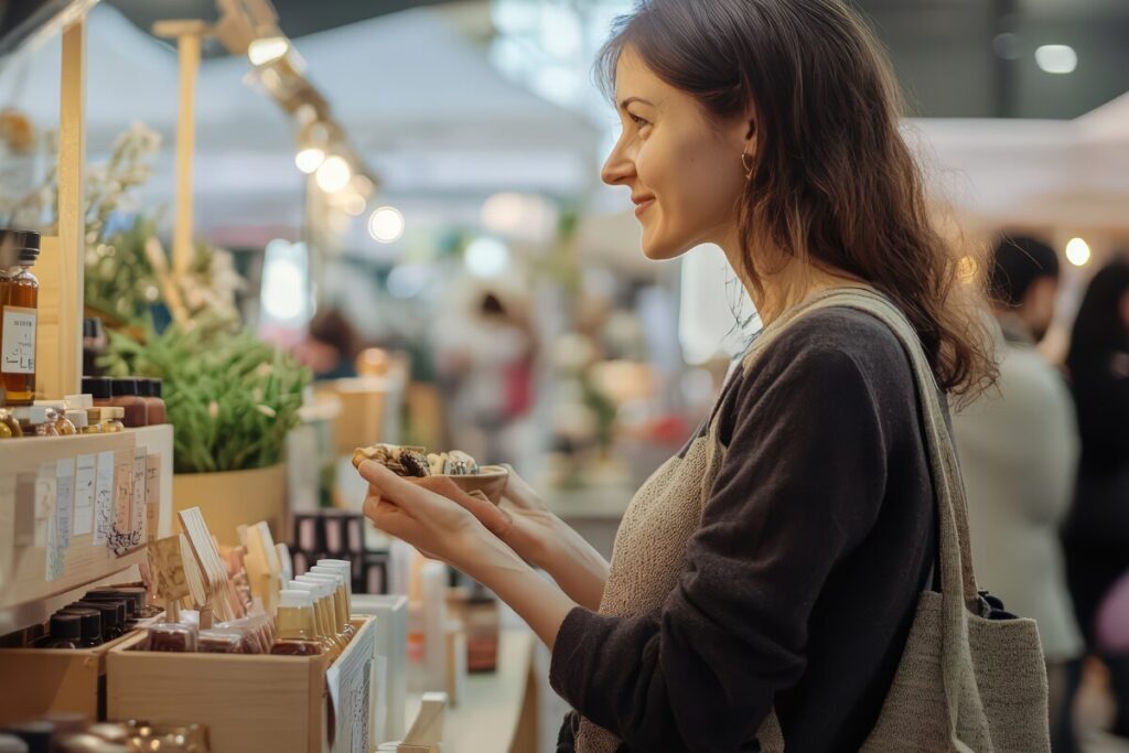 十五夜の楽しみ方って知ってますか？
十五夜を彩るアイテム
買い物をする女性