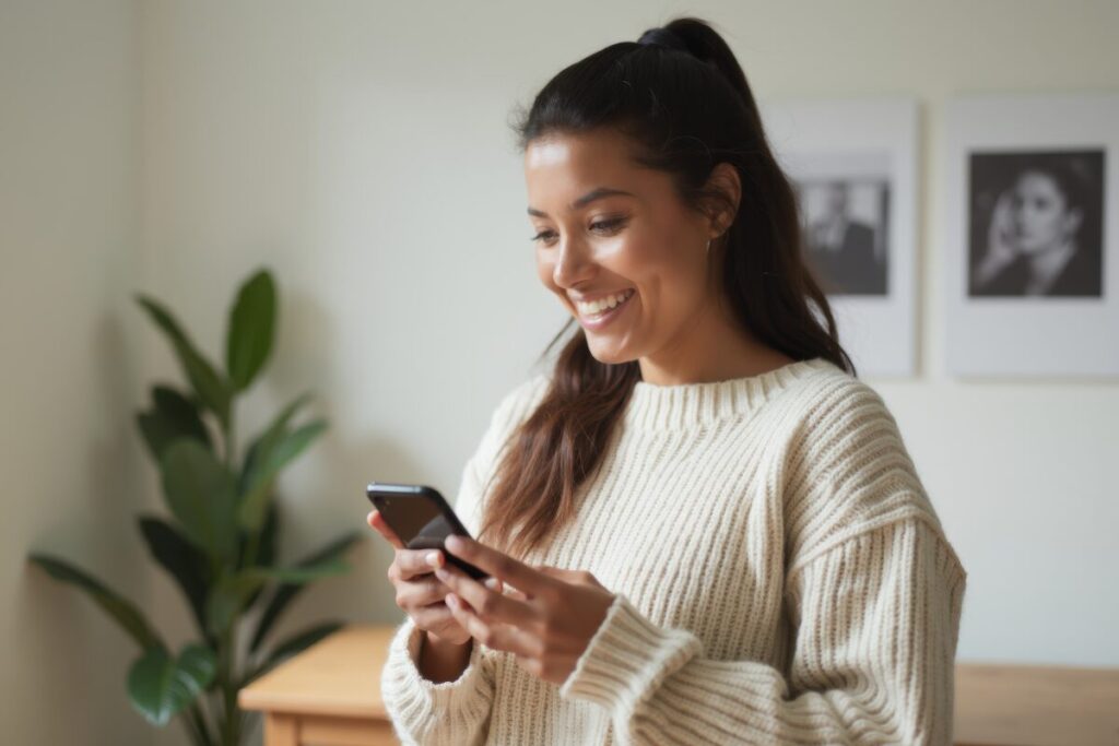 推し活女子の恋愛
相手が推し活中
スマホを見てニヤニヤする女性