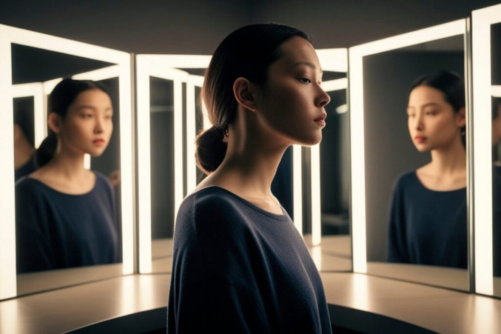 美に対する様々な根源
あなたにとって美とは？
鏡の前の女性