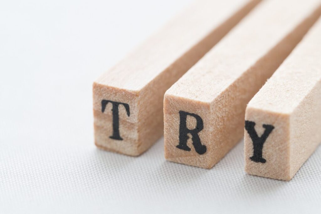 愛の告白ははっきり言いましょう
お試し期間？
トライの文字